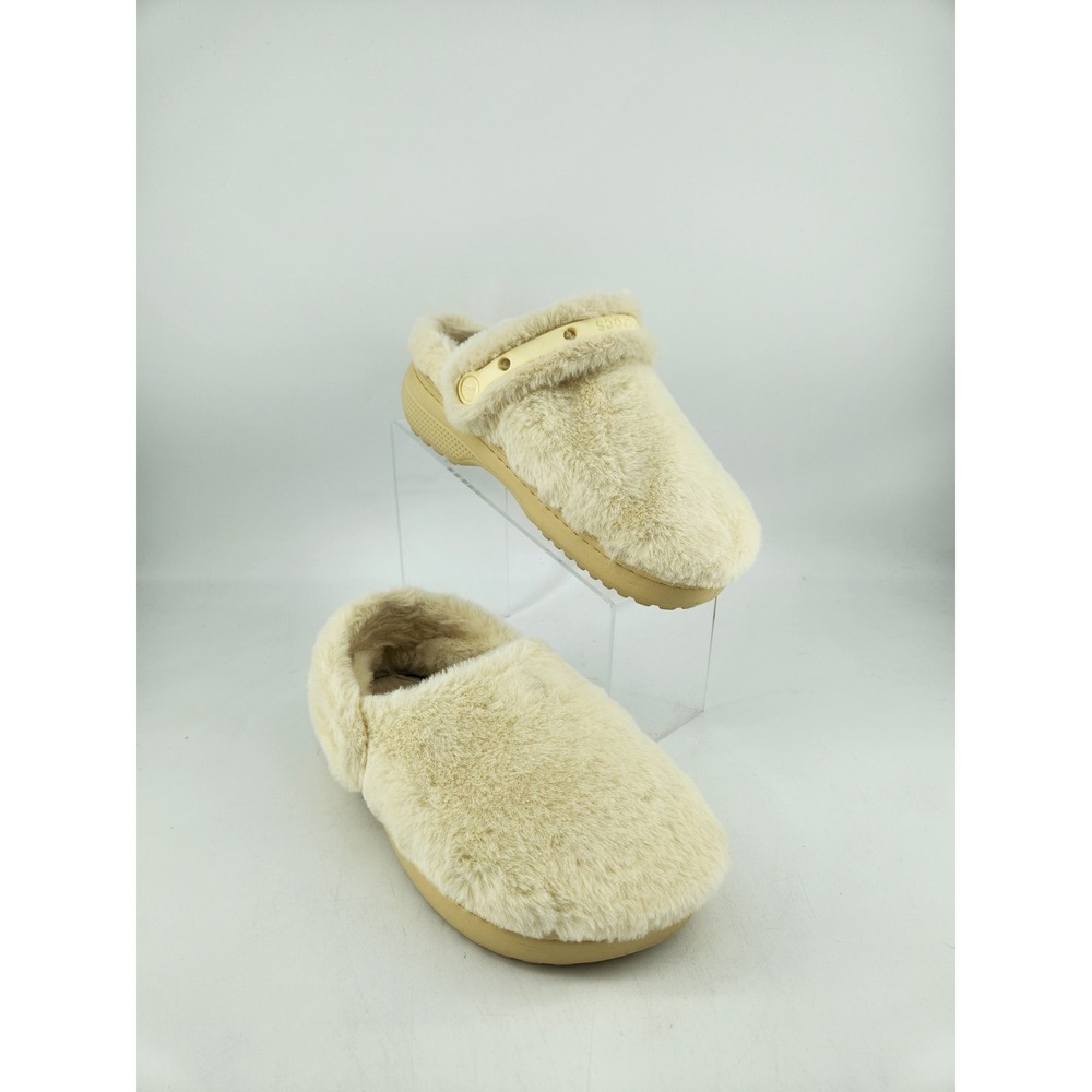 Crocs Unfurgettable Faux Fur Clogs Unisex Men 4 Women 6 Cream Slip On 211116